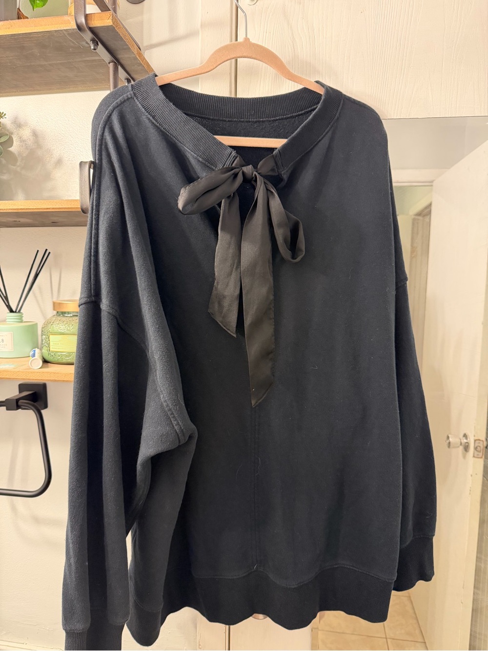 aerie Black Tie-Back Sweatshirt